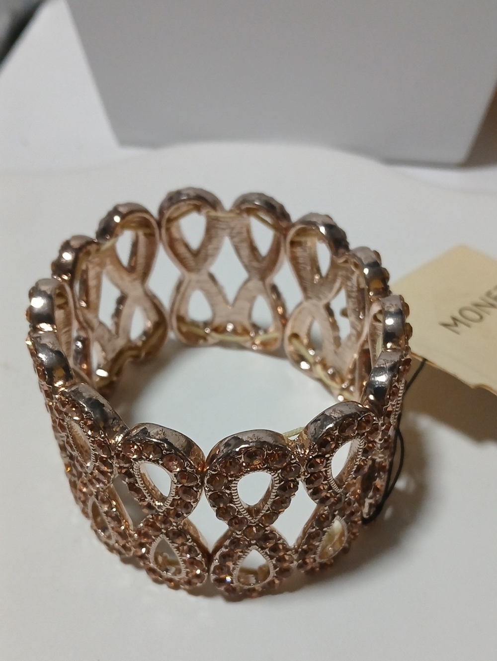 MONET Rose Gold Crystal Stretch Bracelet - Women Jewelry